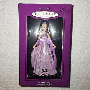 Hallmark Keepsake Barbie 2003 Club Exclusive Ornament Lavender Gown Sparkle